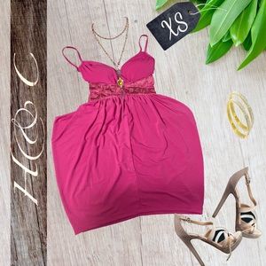 COPY - NWOT XS Stretch bodycon hot pink dress . Above knee .